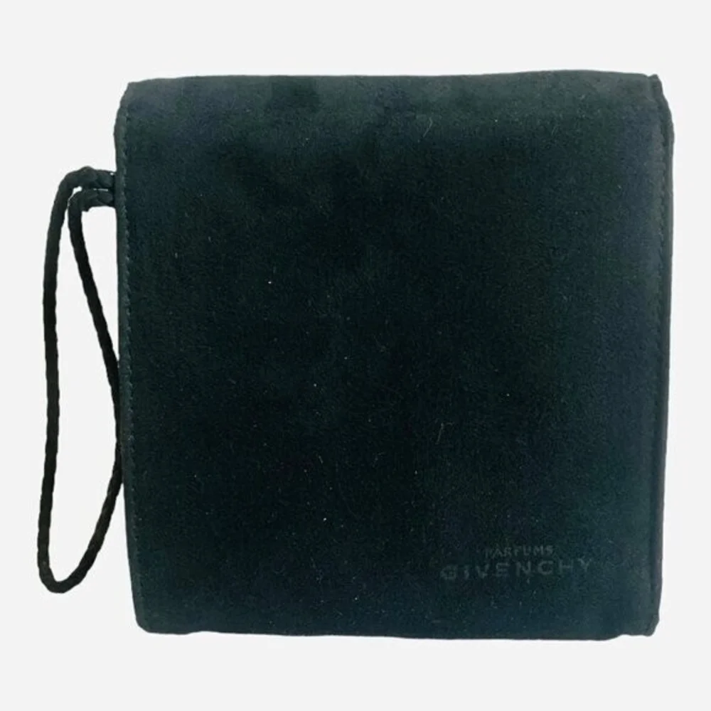 Givenchy Velvet Wristlet Black Magenta Pink Clutch Wallet Women's Accessory VG